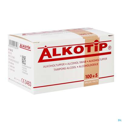 Sie sehen eine Packung Alkoholtupfer Alkotip 70% 100st, Produktbild: 02 Alkoholtupfer Alkotip 70% 100st, A-Nr.: 2662047 - 02
