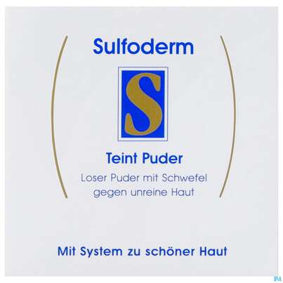 Sie sehen eine Packung Sulfoderm® S Teint Puder, 10 Gramm, Produktbild: 01 Sulfoderm® S Teint Puder, 10 Gramm, A-Nr.: 1843338 - 01