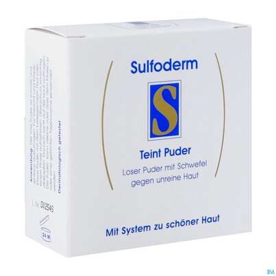 Sie sehen eine Packung Sulfoderm® S Teint Puder, 10 Gramm, Produktbild: 04 Sulfoderm® S Teint Puder, 10 Gramm, A-Nr.: 1843338 - 04