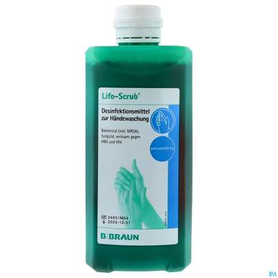 Sie sehen eine Packung Lifo-scrub Wasch Hand Desinfektion 500ml, Produktbild: 01 Lifo-scrub Wasch Hand Desinfektion 500ml, A-Nr.: 3790942 - 01