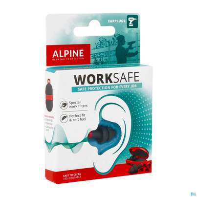 Sie sehen eine Packung Ohrenschutz Alpine Hearing Protection Worksafe 2st, Produktbild: 02 Ohrenschutz Alpine Hearing Protection Worksafe 2st, A-Nr.: 3796264 - 02