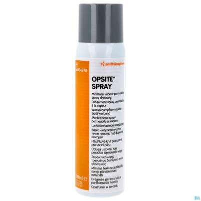 Sie sehen eine Packung Opsite Spray Fl. Pflaster 100ml 1st, Produktbild: 01 Opsite Spray Fl. Pflaster 100ml 1st, A-Nr.: 0153005 - 01