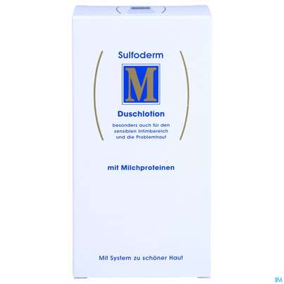 Sie sehen eine Packung Sulfoderm/m Duschlotion 200ml, Produktbild: 01 Sulfoderm/m Duschlotion 200ml, A-Nr.: 2698861 - 01