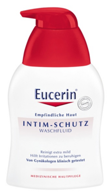 Sie sehen eine Packung Eucerin Intim-Schutz Waschfluid, 250 Milliliter, Produktbild: 01 Eucerin Intim-Schutz Waschfluid, 250 Milliliter, A-Nr.: 3609954 - 01