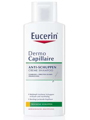 Sie sehen eine Packung Eucerin DermoCapillaire Anti-Schuppen Creme-Shampoo, 250 Milliliter, Produktbild: 01 Eucerin DermoCapillaire Anti-Schuppen Creme-Shampoo, 250 Milliliter, A-Nr.: 3949153 - 01