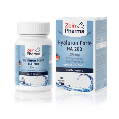 Sie sehen eine Packung Zeinpharma Hyaluronsäure 200 mg Kapseln, 30 Stück, Produktbild: 01 Zeinpharma Hyaluronsäure 200 mg Kapseln, 30 Stück, A-Nr.: 4285407 - 01