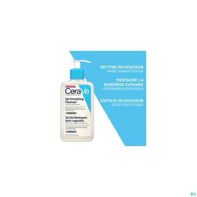 Sie sehen eine Packung CeraVe SA Glättende Reinigung, 236 Milliliter, Produktbild: 11 CeraVe SA Glättende Reinigung, 236 Milliliter, A-Nr.: 5178719 - 11
