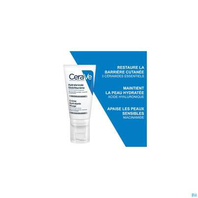 Sie sehen eine Packung Cerave Feuchtigkeitsspendende Gesichtscreme , 52 Milliliter, Produktbild: 13 Cerave Feuchtigkeitsspendende Gesichtscreme , 52 Milliliter, A-Nr.: 4801866 - 13