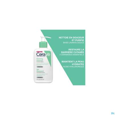 Sie sehen eine Packung CeraVe Schäumendes Reinigungsgel , 236 Milliliter, Produktbild: 12 CeraVe Schäumendes Reinigungsgel , 236 Milliliter, A-Nr.: 4802038 - 12