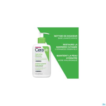 Sie sehen eine Packung CeraVe Feuchtigkeitsspendende Reinigungslotion, 236 Milliliter, Produktbild: 10 CeraVe Feuchtigkeitsspendende Reinigungslotion, 236 Milliliter, A-Nr.: 4802073 - 10