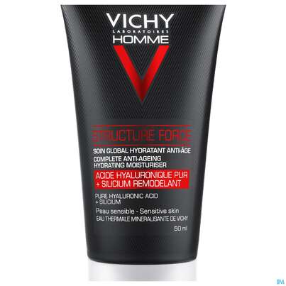 Sie sehen eine Packung Vichy Homme Structure Force Gesichtspflege, 50 Milliliter, Produktbild: 04 Vichy Homme Structure Force Gesichtspflege, 50 Milliliter, A-Nr.: 5054348 - 04