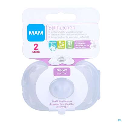 Sie sehen eine Packung Mam Care Stillhuetchen Large 2st, Produktbild: 03 Mam Care Stillhuetchen Large 2st, A-Nr.: 3754219 - 03