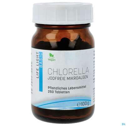 Sie sehen eine Packung Chlorella Japan. Tabl Life Light 250st, Produktbild: 01 Chlorella Japan. Tabl Life Light 250st, A-Nr.: 1811580 - 01