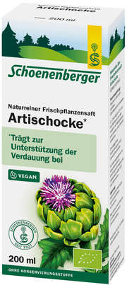 Schoenenberger Bio-Frischpflanzensaft Artischocke, 200 Milliliter, A-Nr.: 2579197 - 01