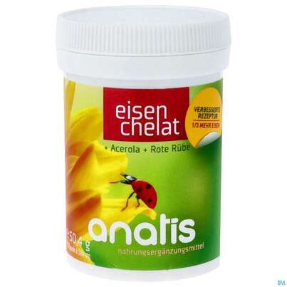 Sie sehen eine Packung Eisen Chelat Kapseln/+acerola +rote Ruebe -anatis 90st, Produktbild: 01 Eisen Chelat Kapseln/+acerola +rote Ruebe -anatis 90st, A-Nr.: 4314480 - 01