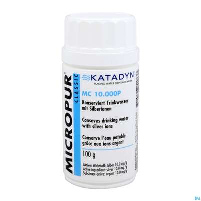 Sie sehen eine Packung Micropur Mc10000p Pulver 100g, Produktbild: 01 Micropur Mc10000p Pulver 100g, A-Nr.: 1553758 - 01