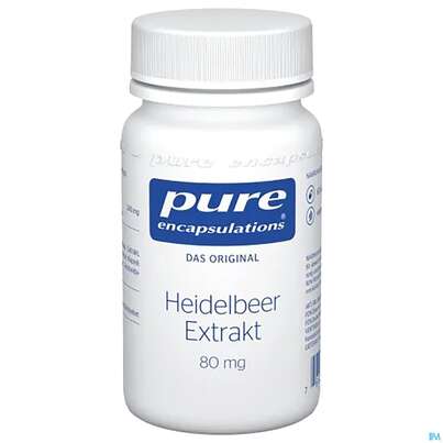 Sie sehen eine Packung Pure Encapsulations Heidelbeer Extrakt 80mg , 60 Stück, Produktbild: 02 Pure Encapsulations Heidelbeer Extrakt 80mg , 60 Stück, A-Nr.: 2310615 - 02