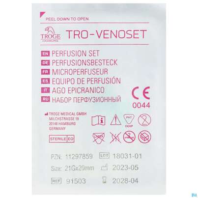 Sie sehen eine Packung INJ.BUTTERFLY TRO 21G GRÜN, 1 Stück, Produktbild: 01 INJ.BUTTERFLY TRO 21G GRÜN, 1 Stück, A-Nr.: 5062690 - 01