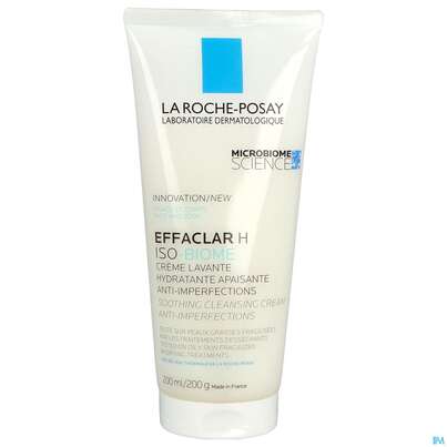 Sie sehen eine Packung La Roche-Posay Effaclar H Iso-Biome Beruhigende Reinigungscreme, 200 Milliliter, Produktbild: 01 La Roche-Posay Effaclar H Iso-Biome Beruhigende Reinigungscreme, 200 Milliliter, A-Nr.: 5593849 - 01