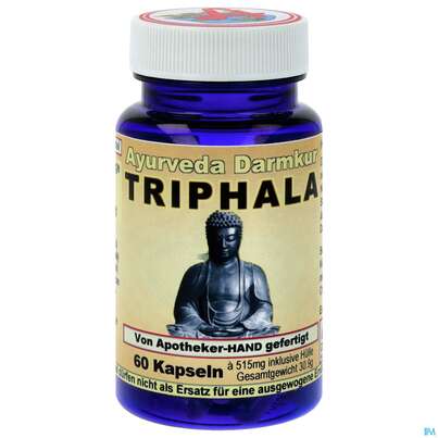 Sie sehen eine Packung Triphala Ayurveda Darmkur Kapseln 60st, Produktbild: 01 Triphala Ayurveda Darmkur Kapseln 60st, A-Nr.: 3396493 - 01