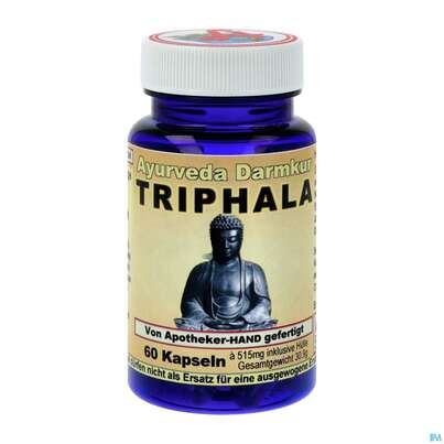 Sie sehen eine Packung Triphala Ayurveda Darmkur Kapseln 60st, Produktbild: 02 Triphala Ayurveda Darmkur Kapseln 60st, A-Nr.: 3396493 - 02