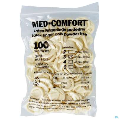 Sie sehen eine Packung Fingerlinge Kondom Gr 3 100st, Produktbild: 01 Fingerlinge Kondom Gr 3 100st, A-Nr.: 1224173 - 01