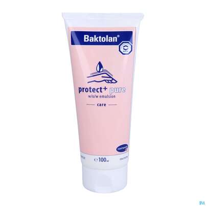 Sie sehen eine Packung Baktolan Hautschutzsalbe Protect+ Pure 100ml, Produktbild: 01 Baktolan Hautschutzsalbe Protect+ Pure 100ml, A-Nr.: 3844224 - 01