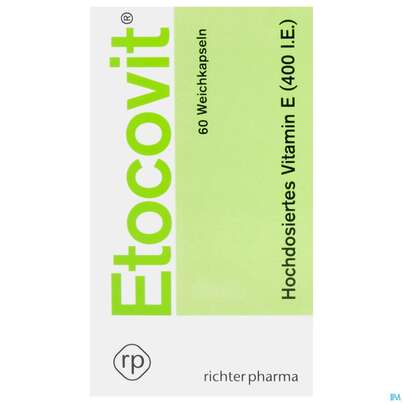 Sie sehen eine Packung ETOCOVIT WEICHKPS, 60 Stück, Produktbild: 01 ETOCOVIT WEICHKPS, 60 Stück, A-Nr.: 4358649 - 01