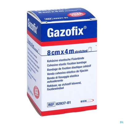 Sie sehen eine Packung Fixierbinden Elastische Binden Unterzugbinde/gazofix Hautfarbe 4mx 8cm 1st, Produktbild: 03 Fixierbinden Elastische Binden Unterzugbinde/gazofix Hautfarbe 4mx 8cm 1st, A-Nr.: 0523235 - 03