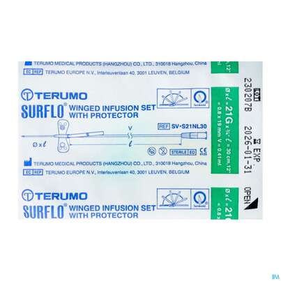 Sie sehen eine Packung Injektionsspritzen U.zubeh. Butterfly/safety Perfusionsbesteck Surshield Surflo 21g 0,8x 1st, Produktbild: 02 Injektionsspritzen U.zubeh. Butterfly/safety Perfusionsbesteck Surshield Surflo 21g 0,8x 1st, A-Nr.: 4172689 - 02