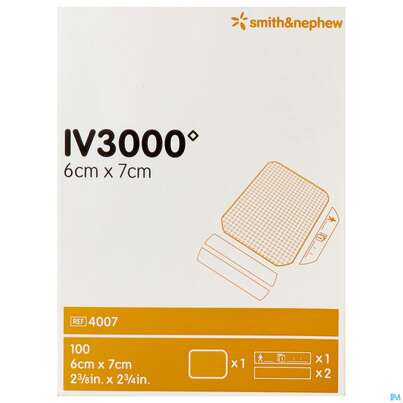Sie sehen eine Packung Kanuelenfixierung Iv3000 Folie 6x 7cm 100st, Produktbild: 01 Kanuelenfixierung Iv3000 Folie 6x 7cm 100st, A-Nr.: 2197515 - 01