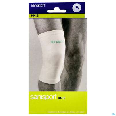 Sie sehen eine Packung Kniebandagen Sanisport S Nr 22 1st, Produktbild: 01 Kniebandagen Sanisport S Nr 22 1st, A-Nr.: 1616536 - 01