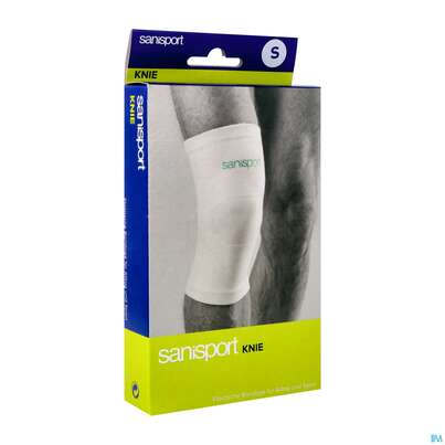 Sie sehen eine Packung Kniebandagen Sanisport S Nr 22 1st, Produktbild: 02 Kniebandagen Sanisport S Nr 22 1st, A-Nr.: 1616536 - 02