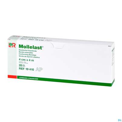 Sie sehen eine Packung Mullbinden Mollelast Lose 4mx 4cm 20st, Produktbild: 02 Mullbinden Mollelast Lose 4mx 4cm 20st, A-Nr.: 3127327 - 02