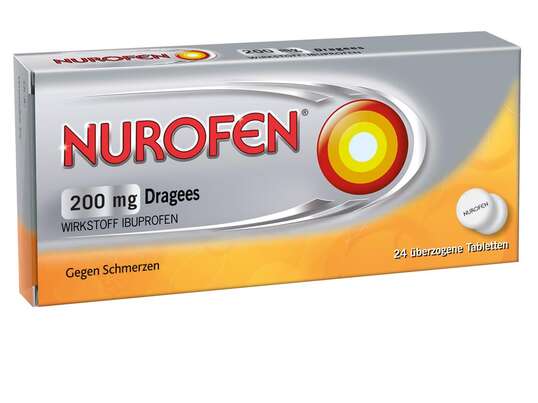 Sie sehen eine Packung Nurofen Dragees 200 mg, 24 Stück, Produktbild: 01 Nurofen Dragees 200 mg, 24 Stück, A-Nr.: 1258901 - 01