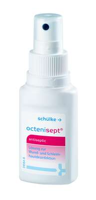 Sie sehen eine Packung octenisept® 50ml Sprühflasche, 50 Milliliter, Produktbild: 01 octenisept® 50ml Sprühflasche, 50 Milliliter, A-Nr.: 1876970 - 01