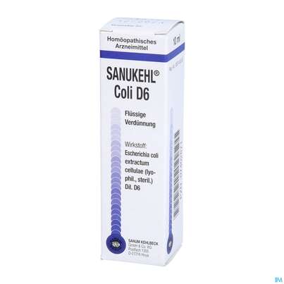 Sie sehen eine Packung Sanukehl Coli Tropfen D6 10ml, Produktbild: 02 Sanukehl Coli Tropfen D6 10ml, A-Nr.: 2395126 - 02