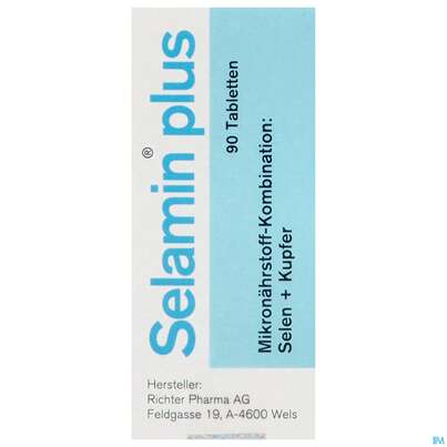 Sie sehen eine Packung Selamin Tabl Plus 90st, Produktbild: 01 Selamin Tabl Plus 90st, A-Nr.: 1226829 - 01
