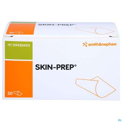 Sie sehen eine Packung Skin Prep Hautschutztuecher F Verbaende 50st, Produktbild: 01 Skin Prep Hautschutztuecher F Verbaende 50st, A-Nr.: 3068116 - 01