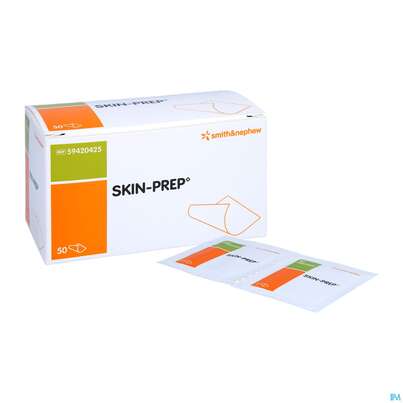 Sie sehen eine Packung Skin Prep Hautschutztuecher F Verbaende 50st, Produktbild: 07 Skin Prep Hautschutztuecher F Verbaende 50st, A-Nr.: 3068116 - 07