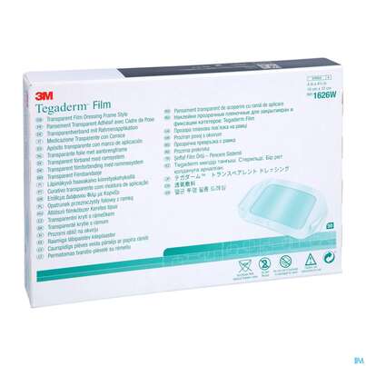 Sie sehen eine Packung 3M™ Tegaderm™ Film Transparentverband 1626W, 50 Stück, Produktbild: 03 3M™ Tegaderm™ Film Transparentverband 1626W, 50 Stück, A-Nr.: 1077619 - 03
