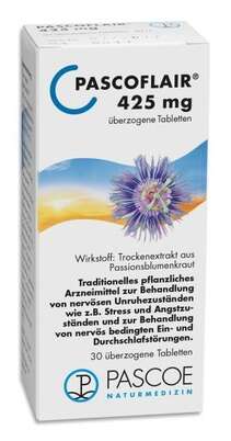 Sie sehen eine Packung PASCOFLAIR® 425 mg, 30 Stück, Produktbild: 01 PASCOFLAIR® 425 mg, 30 Stück, A-Nr.: 3518855 - 01