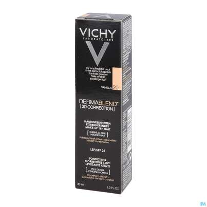 Sie sehen eine Packung VICHY DERMABL.3D 20 VANILLA, 30 Milliliter, Produktbild: 02 VICHY DERMABL.3D 20 VANILLA, 30 Milliliter, A-Nr.: 5044189 - 02