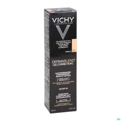 Sie sehen eine Packung VICHY DERMABL.3D 20 VANILLA, 30 Milliliter, Produktbild: 03 VICHY DERMABL.3D 20 VANILLA, 30 Milliliter, A-Nr.: 5044189 - 03
