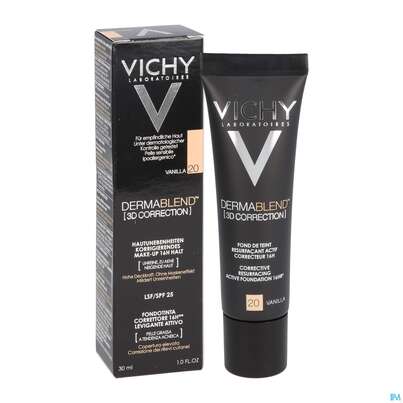 Sie sehen eine Packung VICHY DERMABL.3D 20 VANILLA, 30 Milliliter, Produktbild: 05 VICHY DERMABL.3D 20 VANILLA, 30 Milliliter, A-Nr.: 5044189 - 05