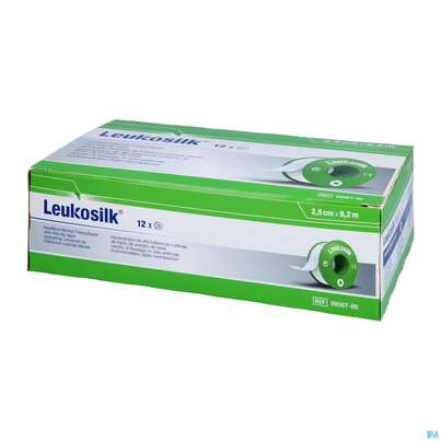 Sie sehen eine Packung Wundpflaster Leukosilk Rollenpflaster 9,2mx 2,5cm 0956700 12st, Produktbild: 02 Wundpflaster Leukosilk Rollenpflaster 9,2mx 2,5cm 0956700 12st, A-Nr.: 1593261 - 02