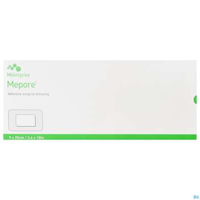 Sie sehen eine Packung Wundverband Mepore Steril 9x 25cm 30st, Produktbild: 01 Wundverband Mepore Steril 9x 25cm 30st, A-Nr.: 0425024 - 01