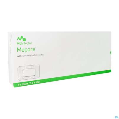 Sie sehen eine Packung Wundverband Mepore Steril 9x 25cm 30st, Produktbild: 02 Wundverband Mepore Steril 9x 25cm 30st, A-Nr.: 0425024 - 02