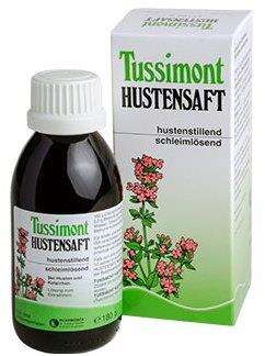 Sie sehen eine Packung Tussimont Hustensaft, 180 Gramm, Produktbild: 01 Tussimont Hustensaft, 180 Gramm, A-Nr.: 1023581 - 01