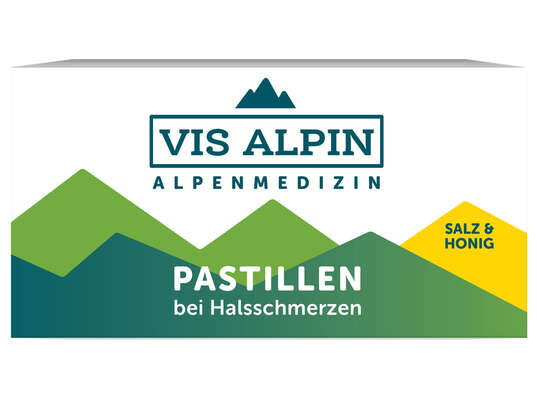 Sie sehen eine Packung VIS ALPIN Alpensalzpastillen Honig, 24 Stück, Produktbild: 01 VIS ALPIN Alpensalzpastillen Honig, 24 Stück, A-Nr.: 4771272 - 01